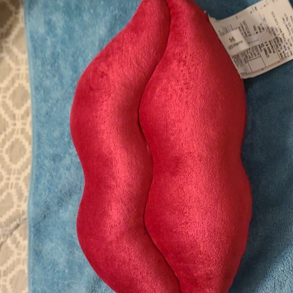 Hot pink lips pillow from urban outfitters. New with tags